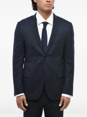 Corneliani single-breasted Herringbone Jacket | ブルー | FARFETCH JP