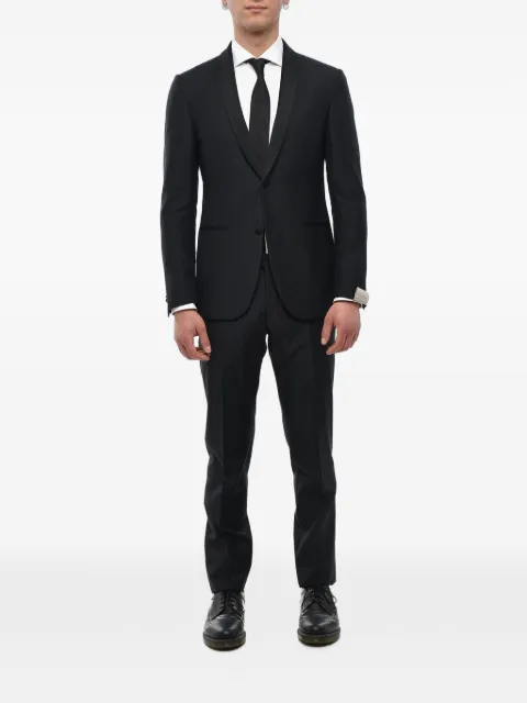 Corneliani traje de lana virgen con solapas de satén