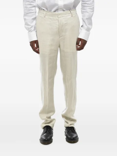Corneliani elasticated-waist linen trousers
