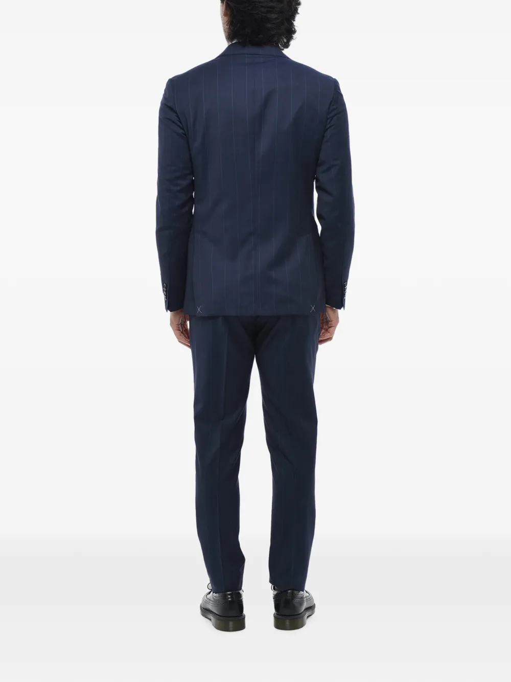Corneliani pinstripe-pattern single-breasted suit Blauw