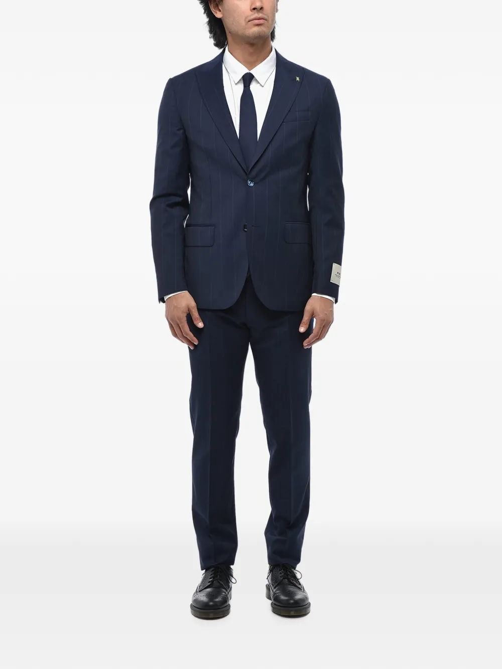 Corneliani pinstripe-pattern single-breasted suit Blauw