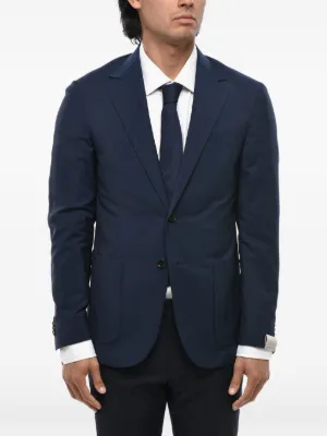 Corneliani single-breasted Herringbone Jacket | ブルー | FARFETCH JP