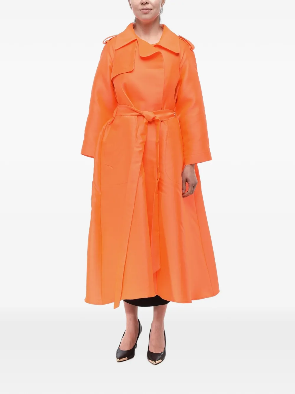 SUPER BLOND belted trench coat - Orange