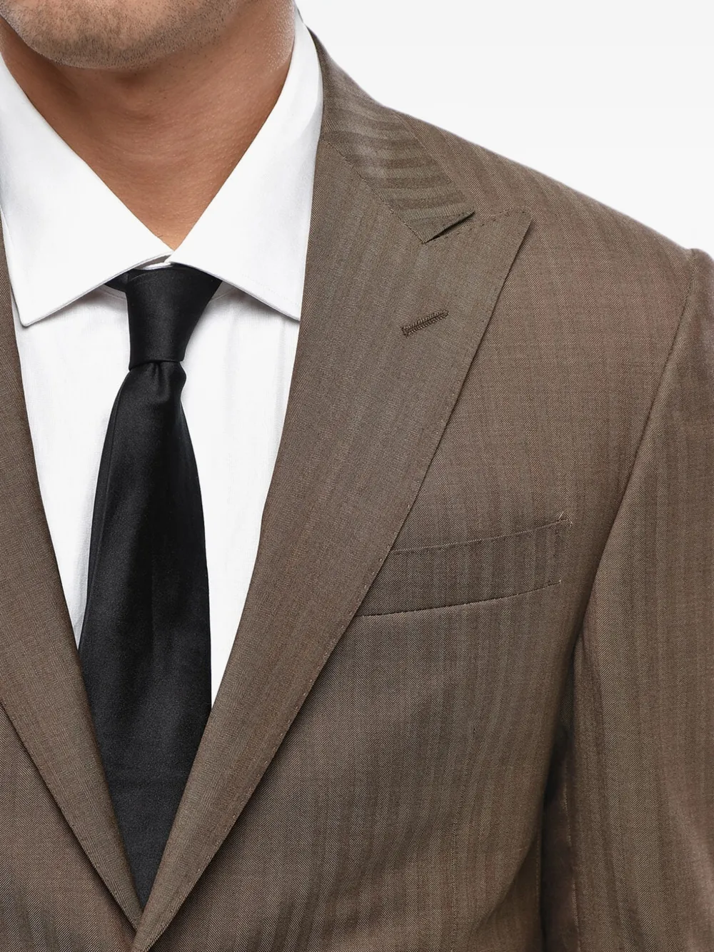 Corneliani Academy pak met visgraat-patroon Bruin