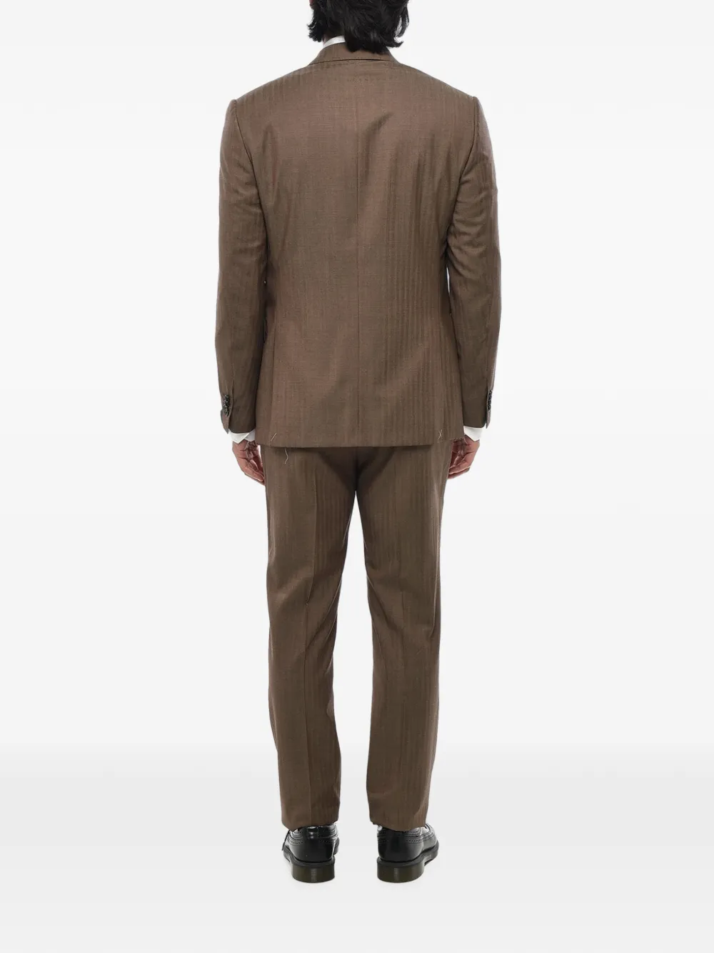 Corneliani Academy pak met visgraat-patroon Bruin
