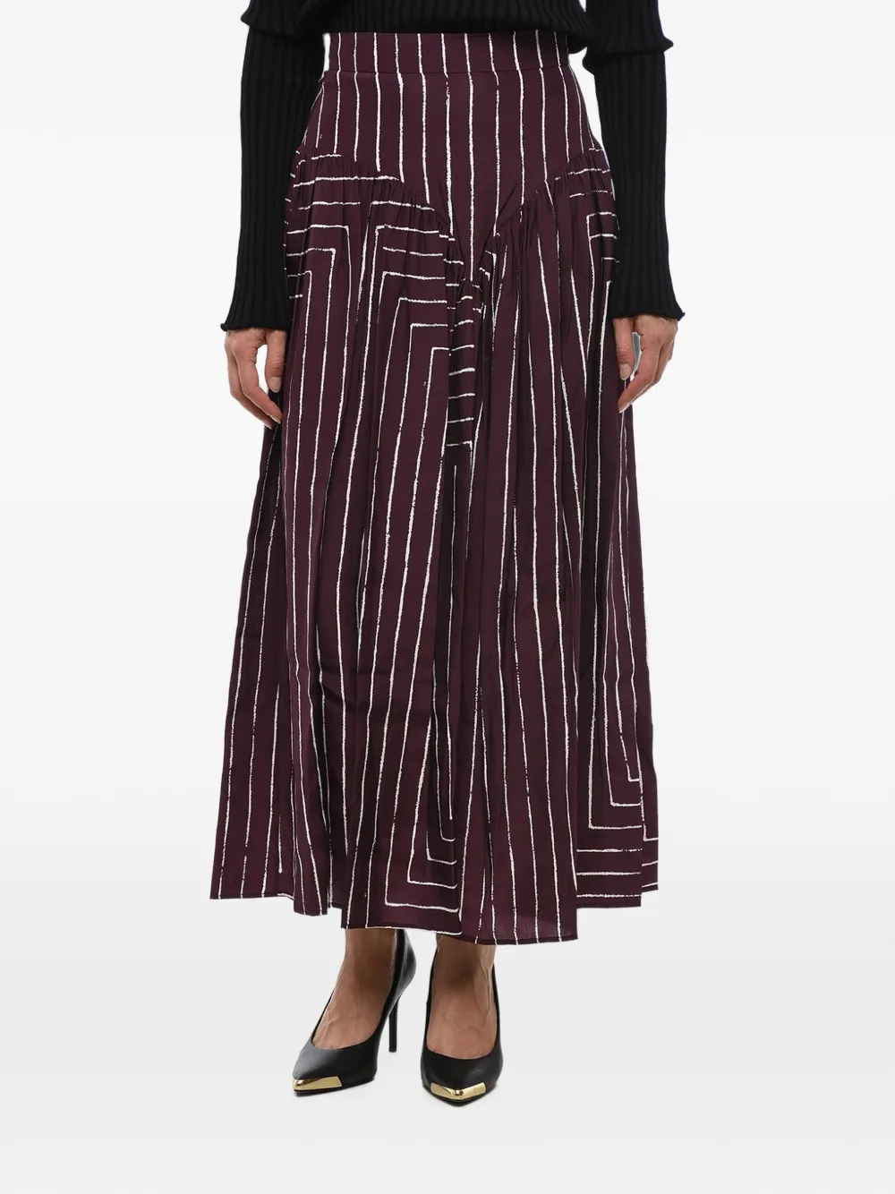Stella McCartney maxi Sweet Heart striped skirt - Violett
