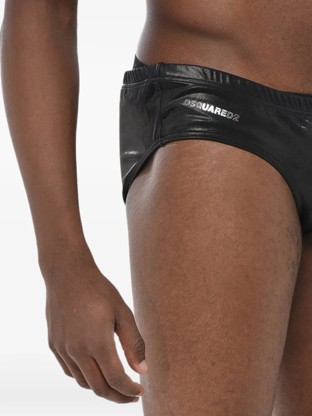 DSQUARED2 logo-print elasticated swim briefs Zwart