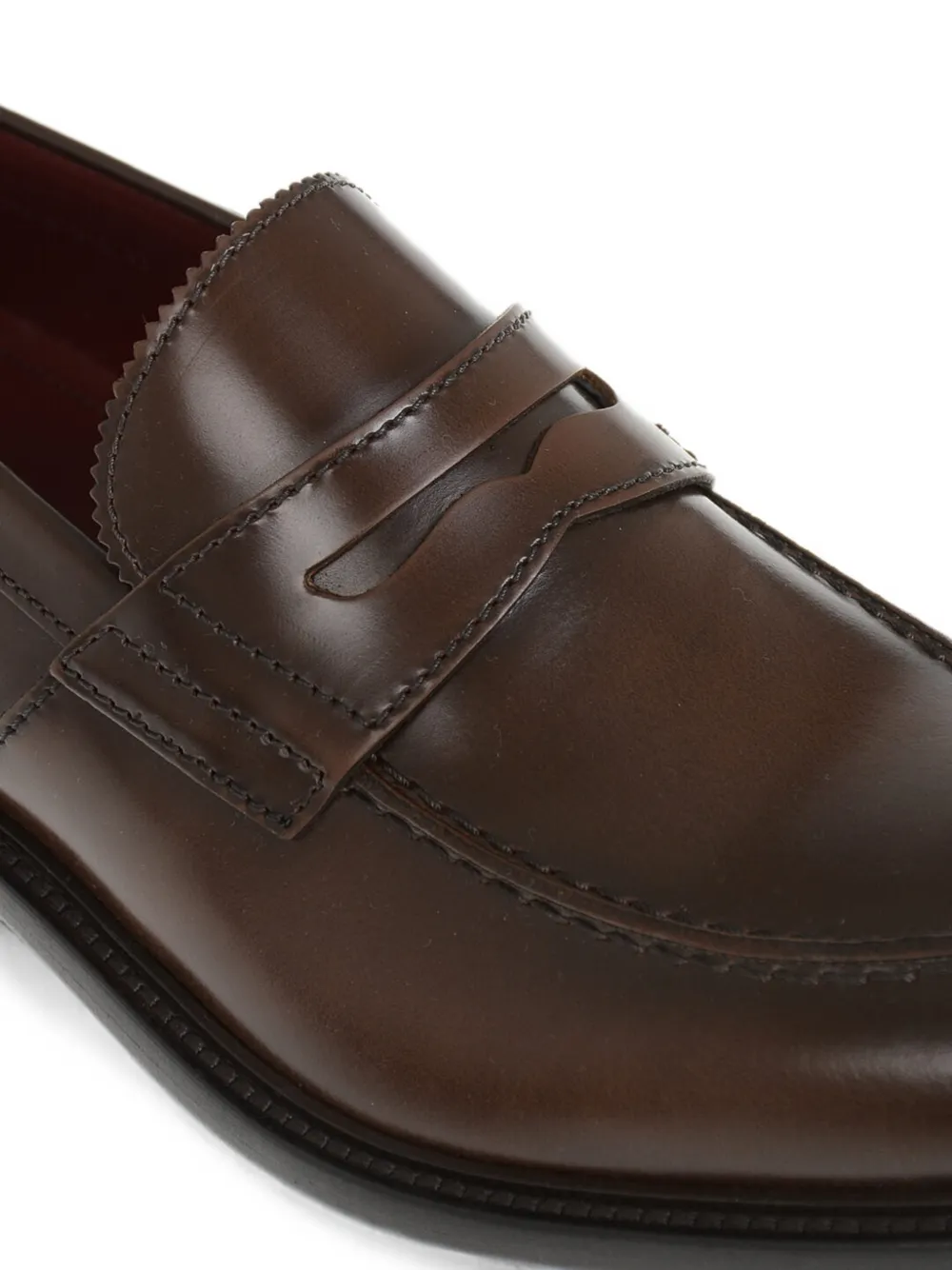 Corneliani penny-slot leather loafers Bruin