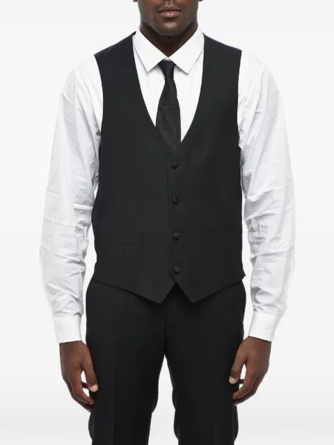 Corneliani patterned-jacquard button-up waistcoat