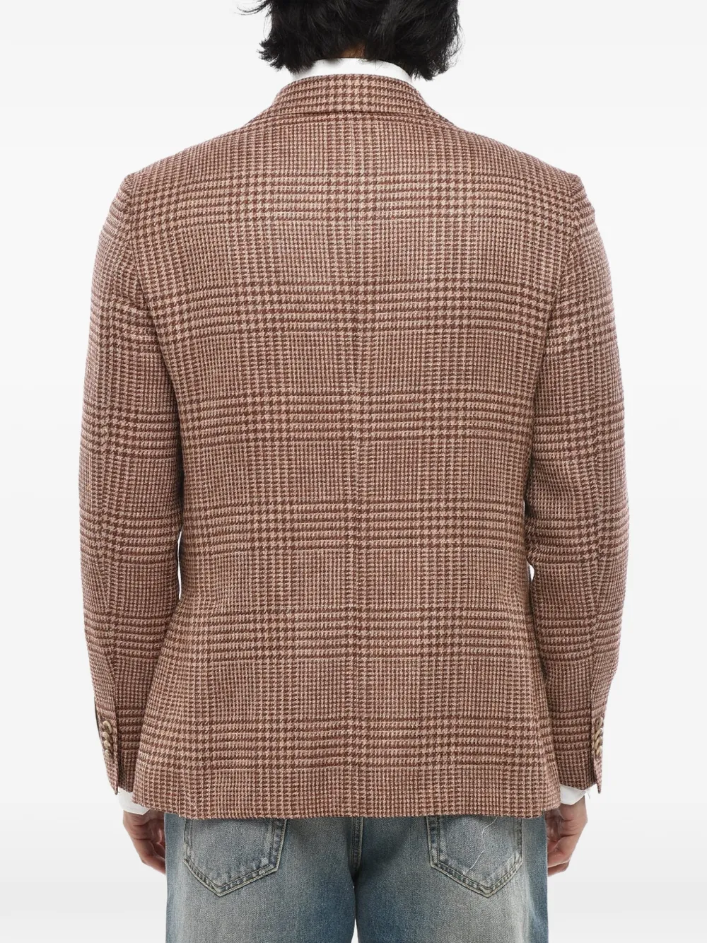 Corneliani single-breasted plaid blazer Bruin