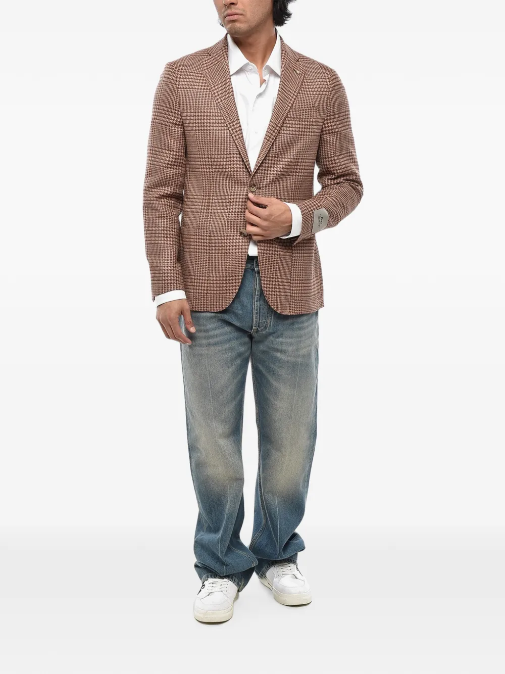 Corneliani single-breasted plaid blazer Bruin
