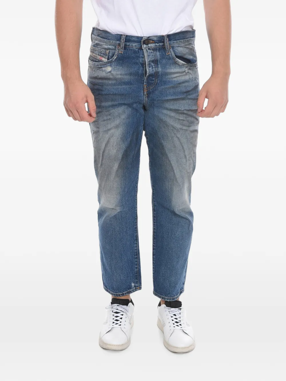 Diesel 2020 Distressed-Jeans D-Viker mit Délavé-Effekt - Blau