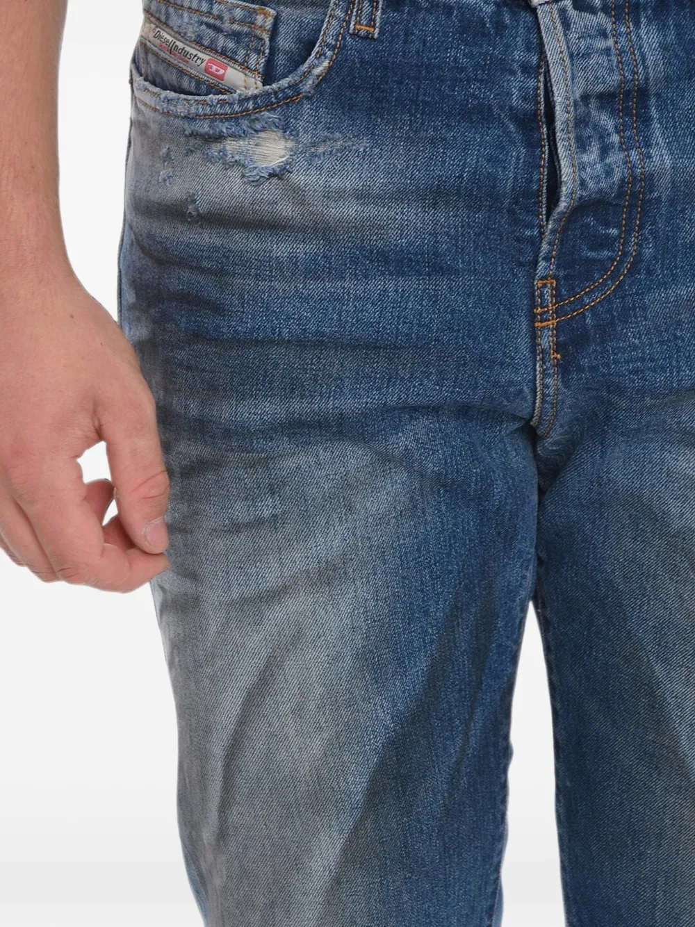 Diesel Gerafelde 2020 D-Viker jeans met délavé-effect Blauw