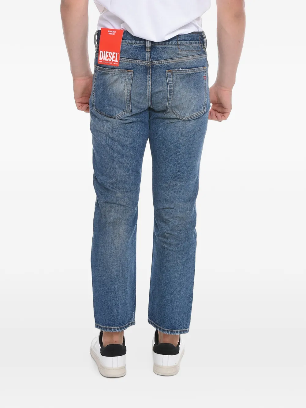 Diesel Gerafelde 2020 D-Viker jeans met délavé-effect Blauw