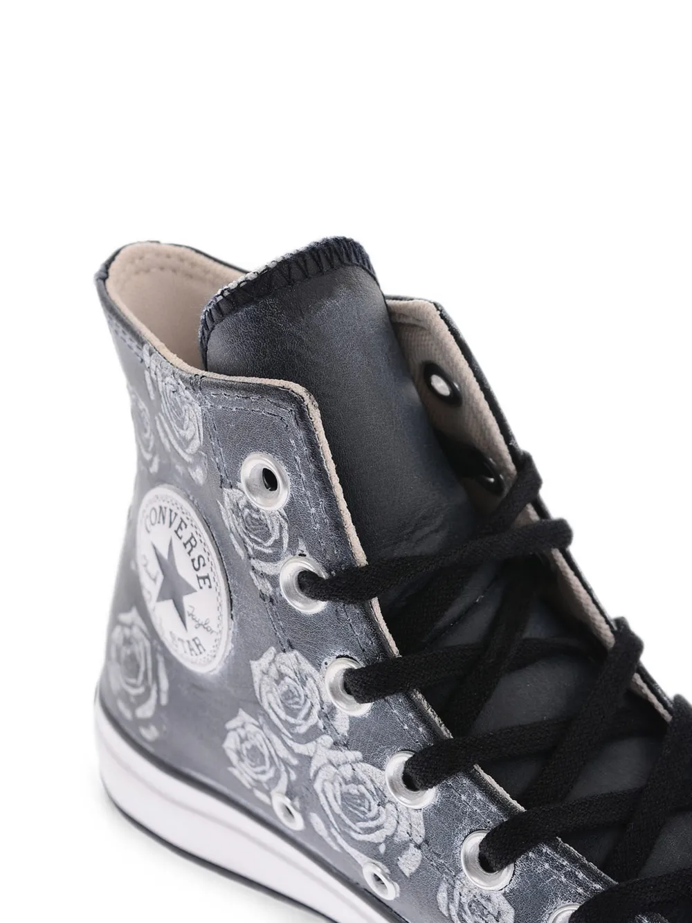Converse ALL STAR CHUCK TAYLOR floral patterned leather high top sneakers with platform Grijs