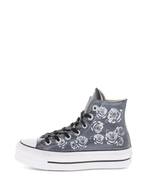 Converse ALL STAR CHUCK TAYLOR floral patterned leather high top sneakers with platform