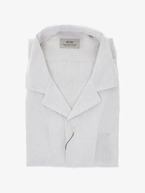 Corneliani camisa a rayas con cuello cubano