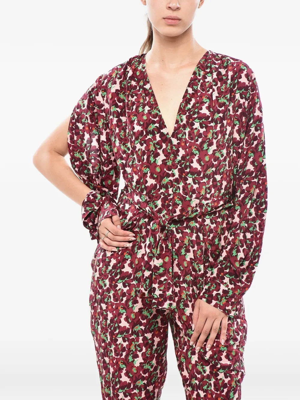 Stella McCartney Blossom floral-print silk jumpsuit - Rot