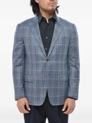 Corneliani チェックシングルジャケット | ブルー | FARFETCH JP
