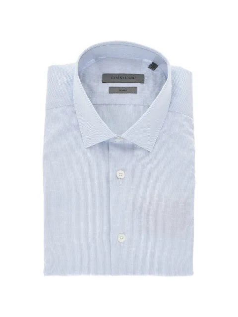 Corneliani striped French-collar shirt