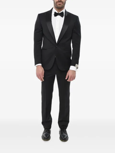Corneliani satin peak-lapel wool suit