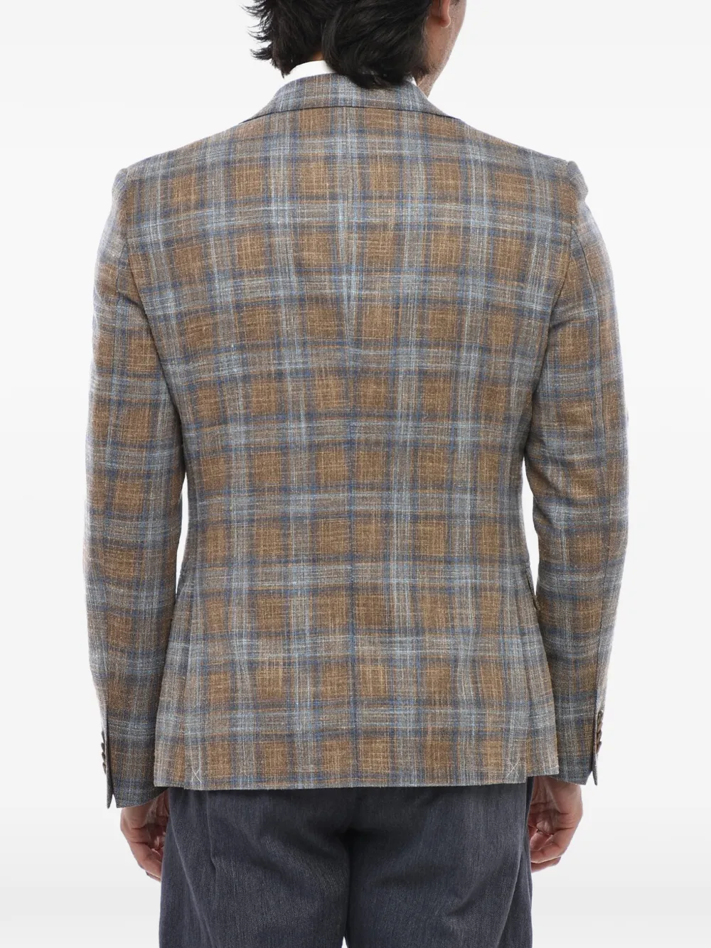 Corneliani checked single-breasted blazer Bruin