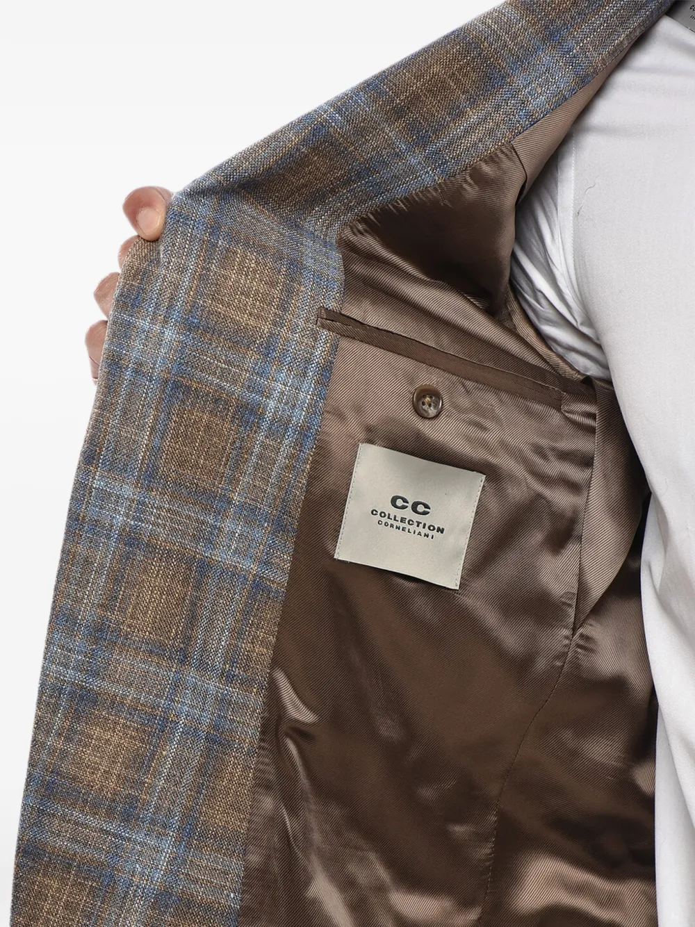 Corneliani checked single-breasted blazer Bruin