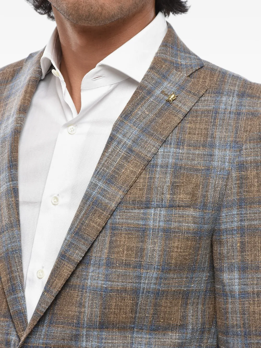 Corneliani checked single-breasted blazer Bruin