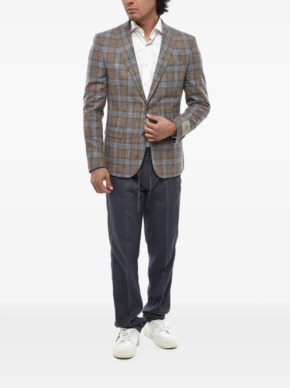 Corneliani checked single-breasted blazer Bruin