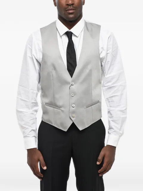 Corneliani satin-finish welt-pocket waistcoat