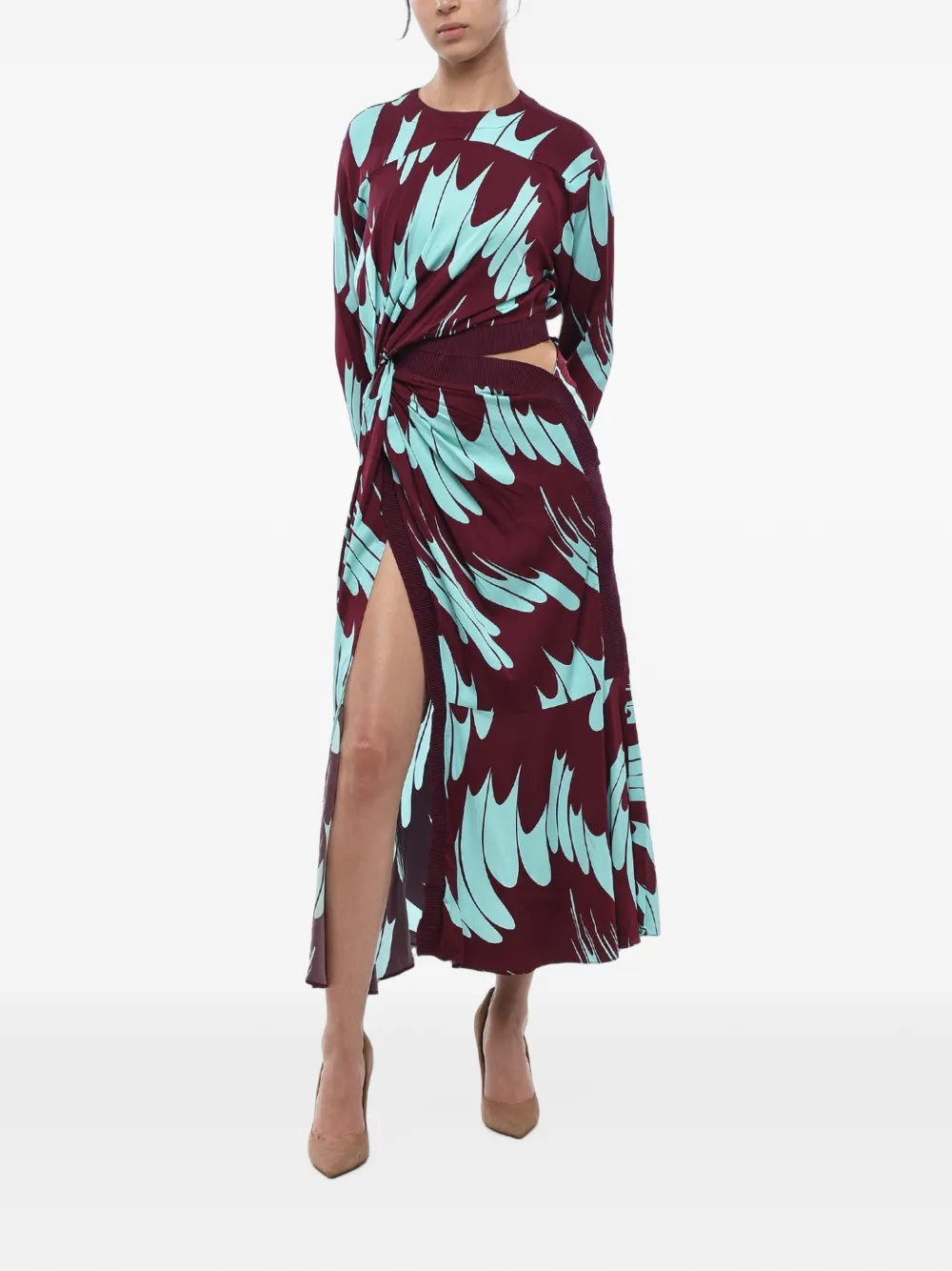 Stella McCartney printed cut-out dress - Violett