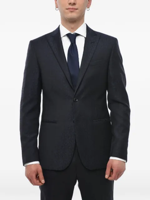 Corneliani damask-pattern peak-lapel blazer