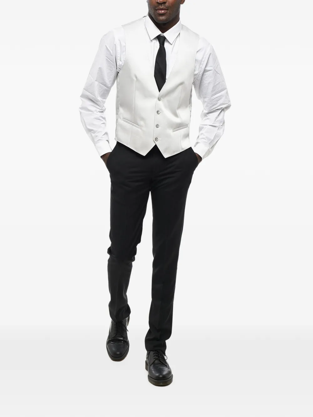 Corneliani Cerimonia Academy silk waistcoat Grijs