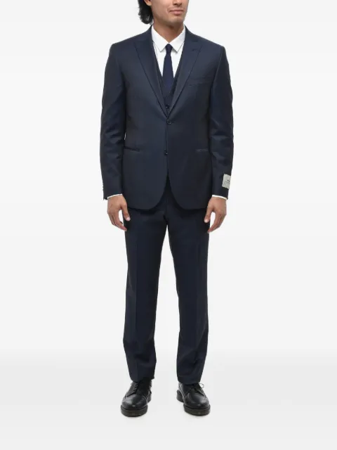Corneliani peak-lapel virgin wool suit