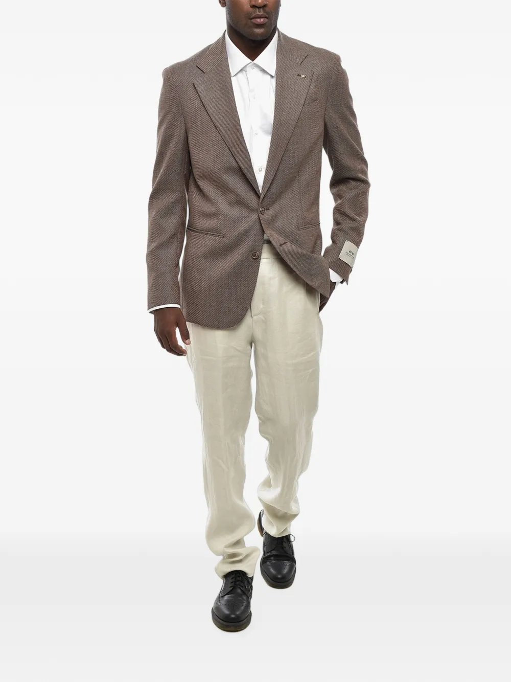Corneliani virgin wool jetted-pocket blazer Bruin