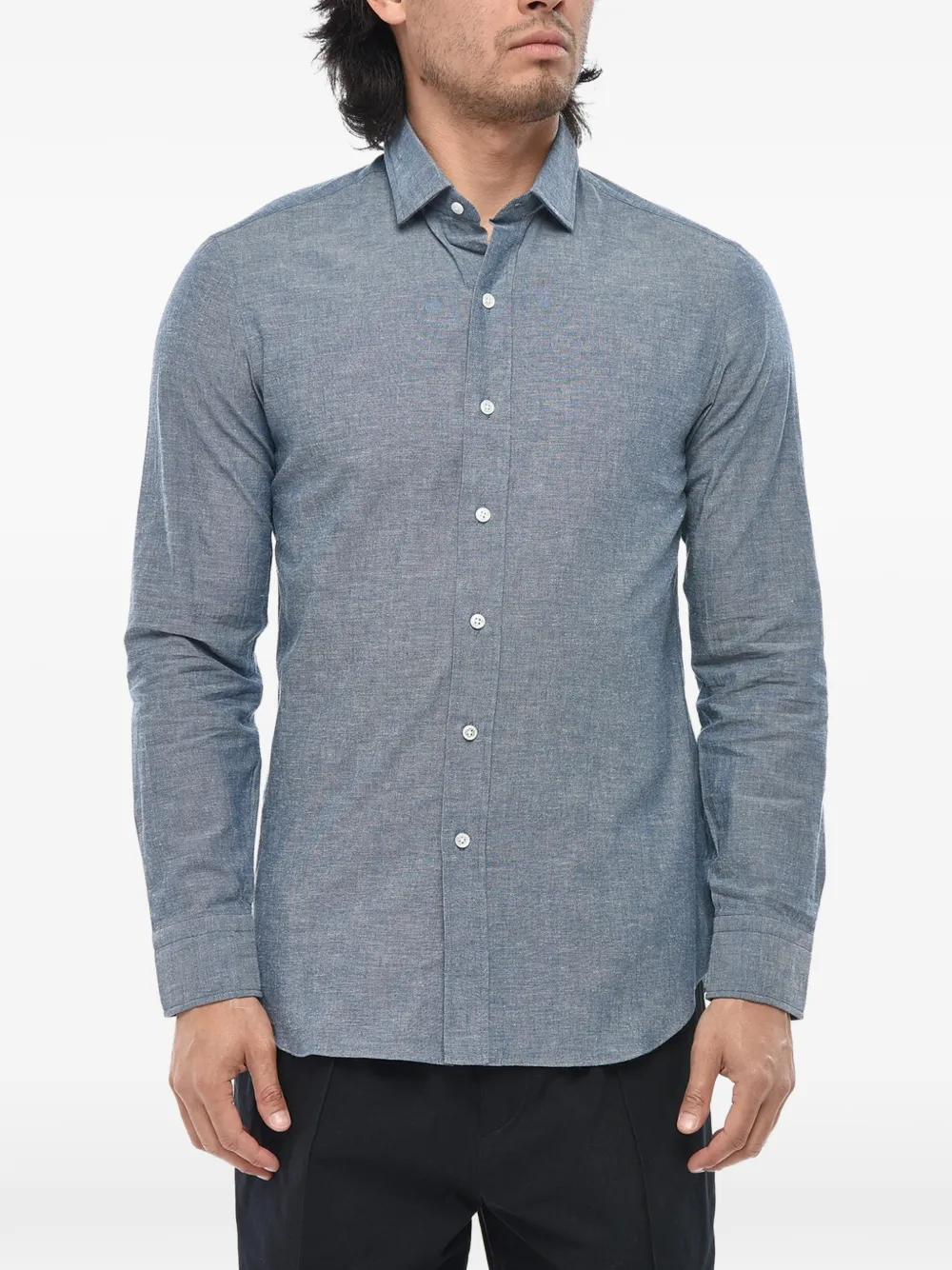 Salvatore Piccolo french-collar slim-fit shirt · 42