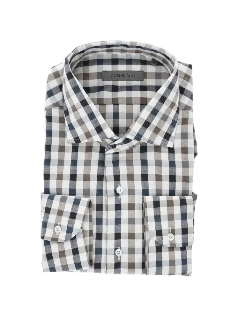 Corneliani checked french-collar shirt
