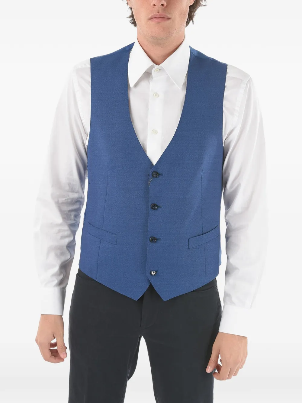Corneliani Academy martingale waistcoat Blauw