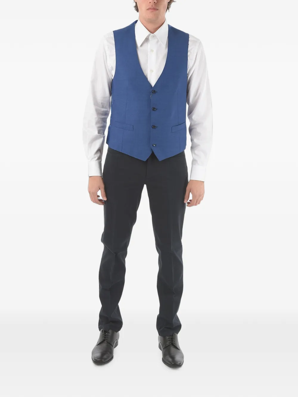 Corneliani Academy martingale waistcoat Blauw