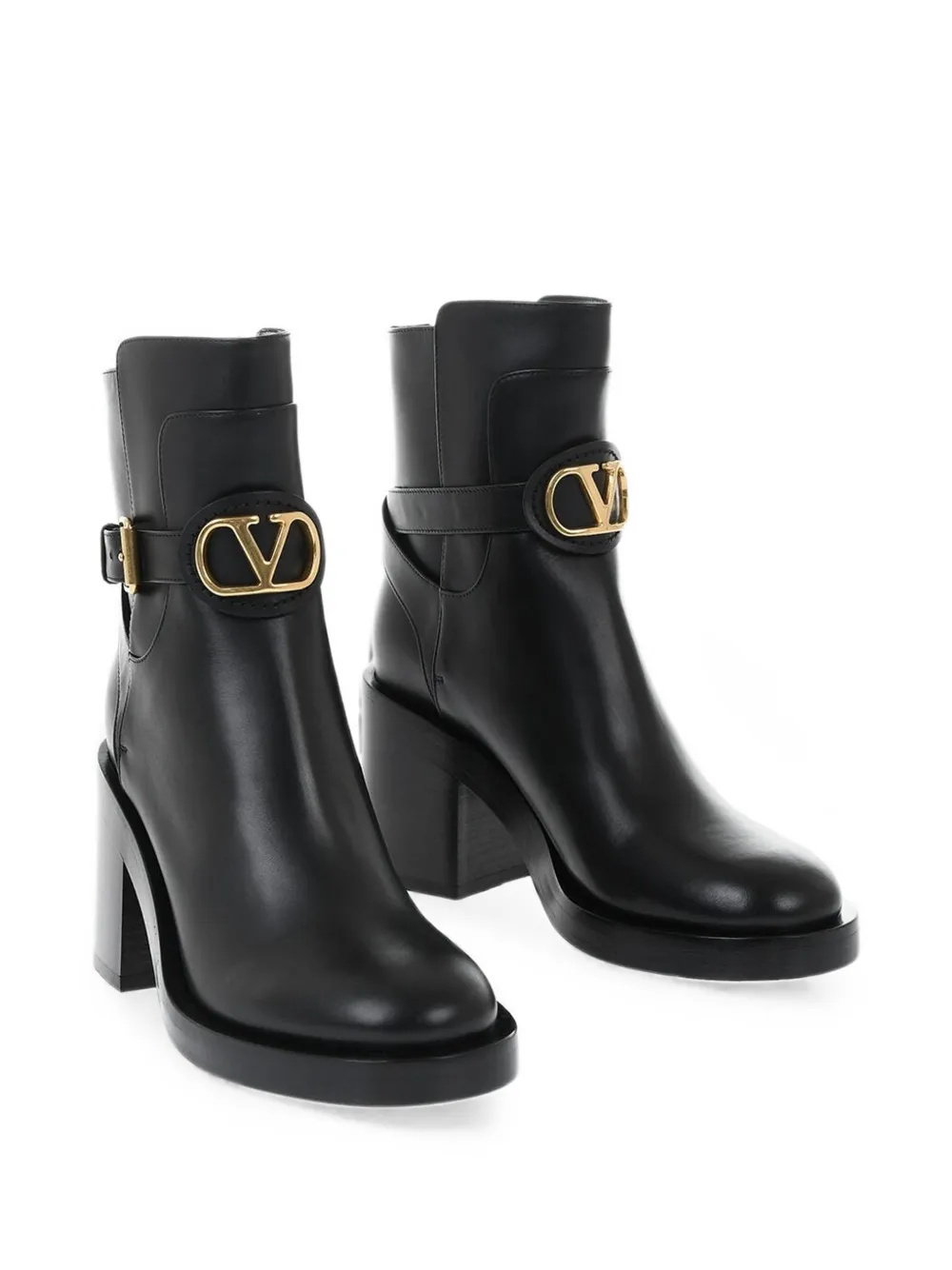 Valentino Garavani VLogo Signature leather ankle boots Zwart