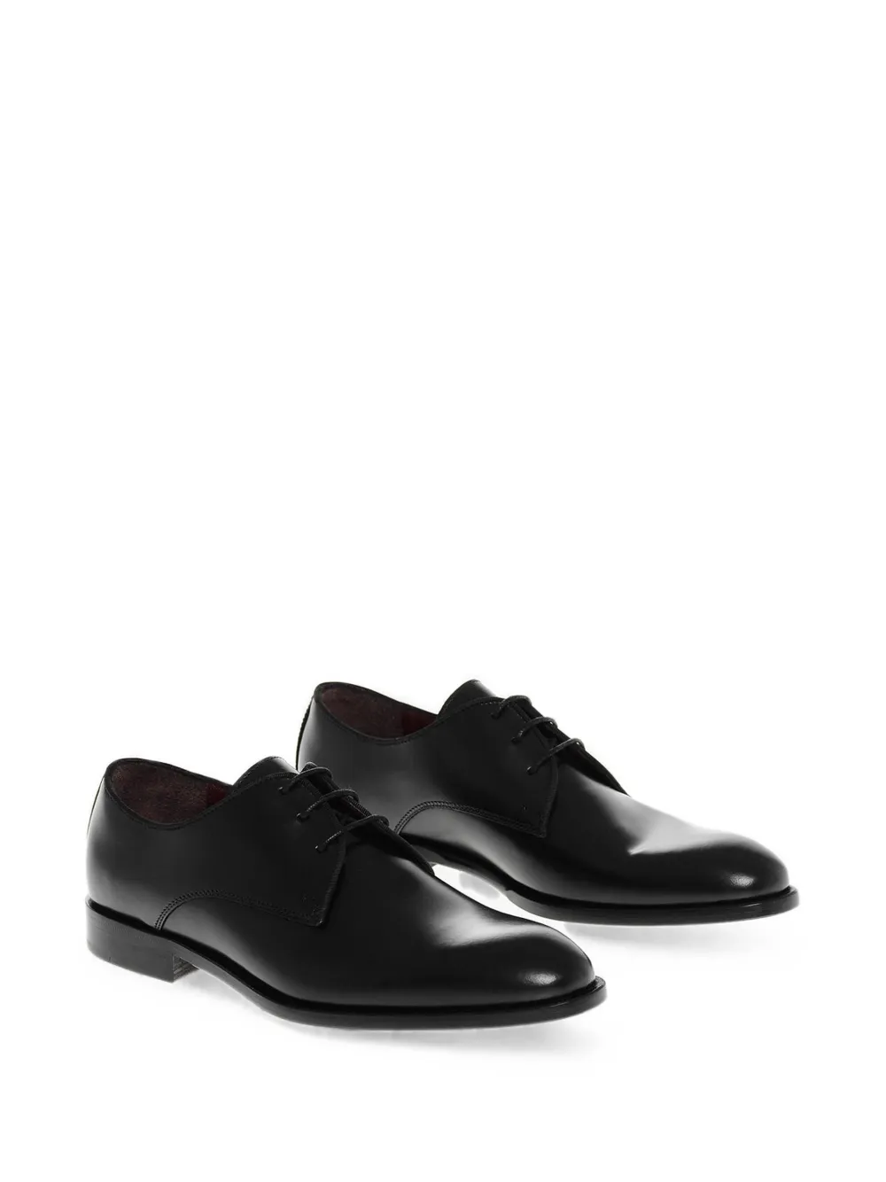 Corneliani polished leather derby shoes Zwart
