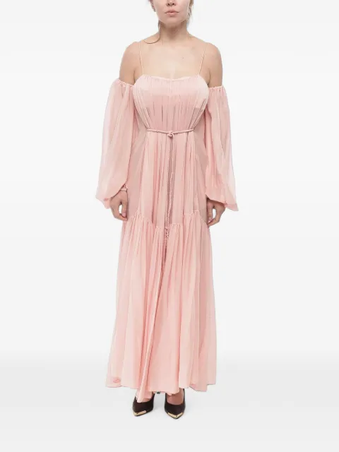SUPER BLOND maxi ruffled off-the-shoulder dress