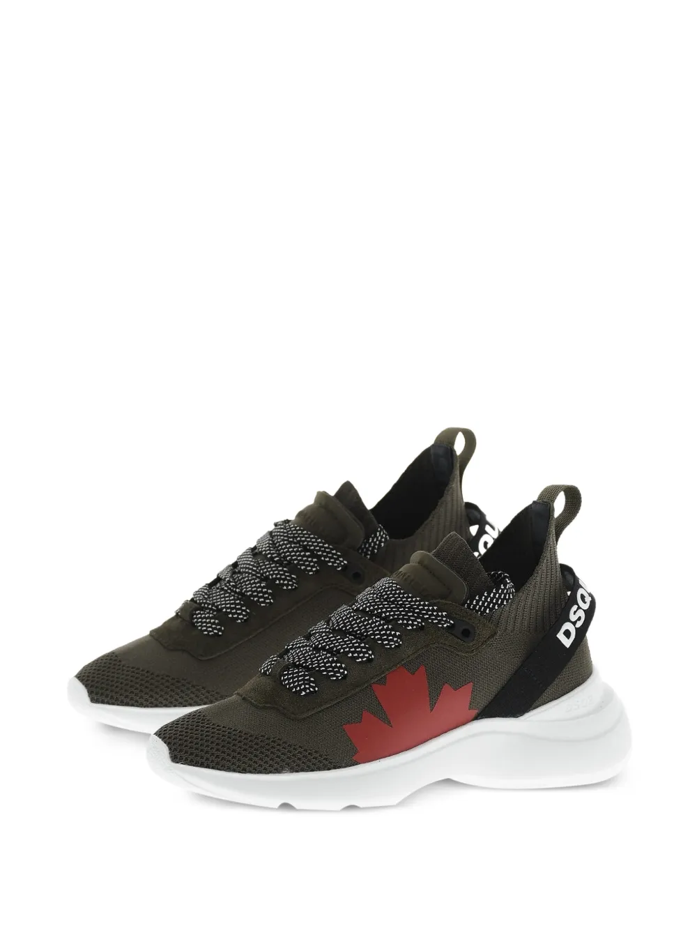 DSQUARED2 Fly maple-leaf sneakers Groen