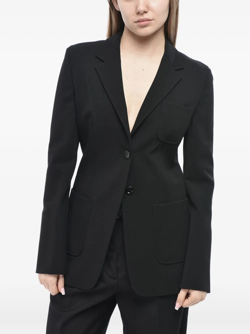 Max Mara backless single-breasted blazer - Schwarz