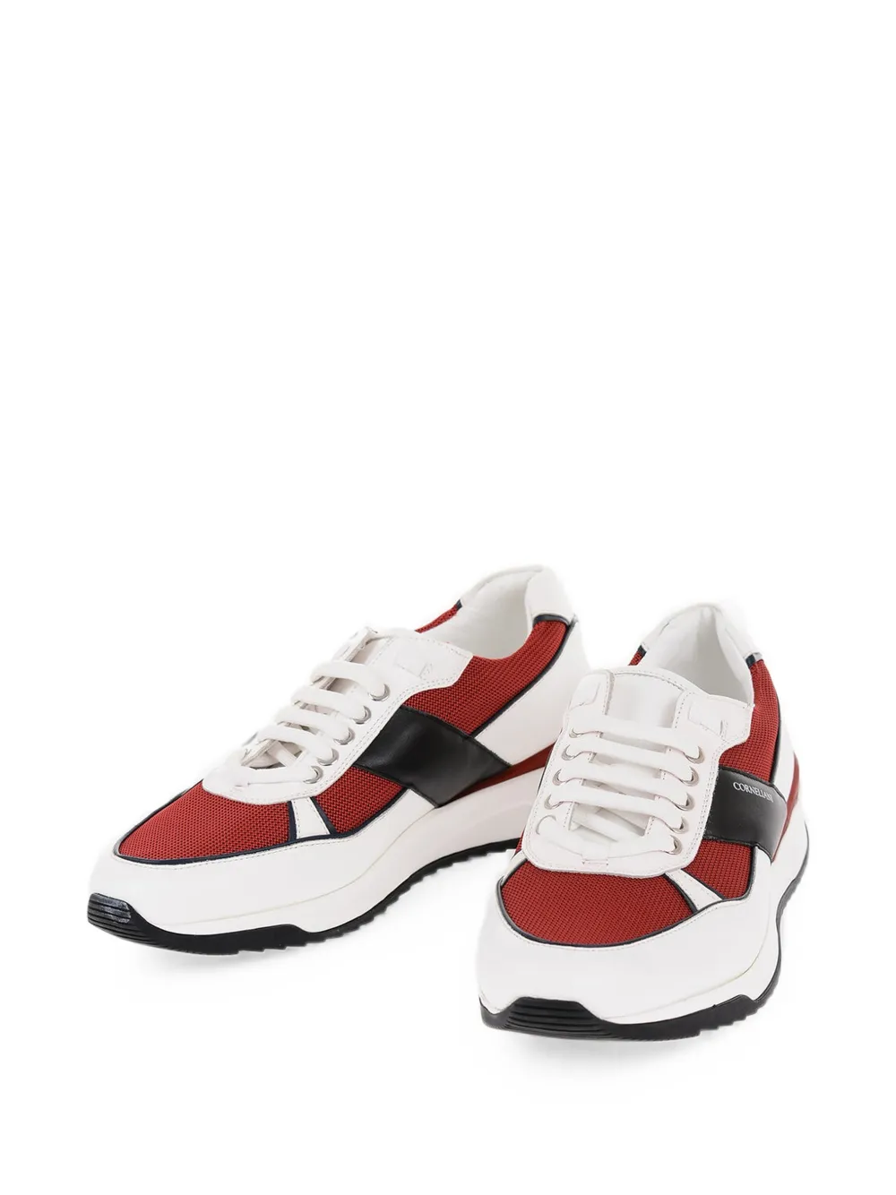 Corneliani lace-up leather sneakers Wit