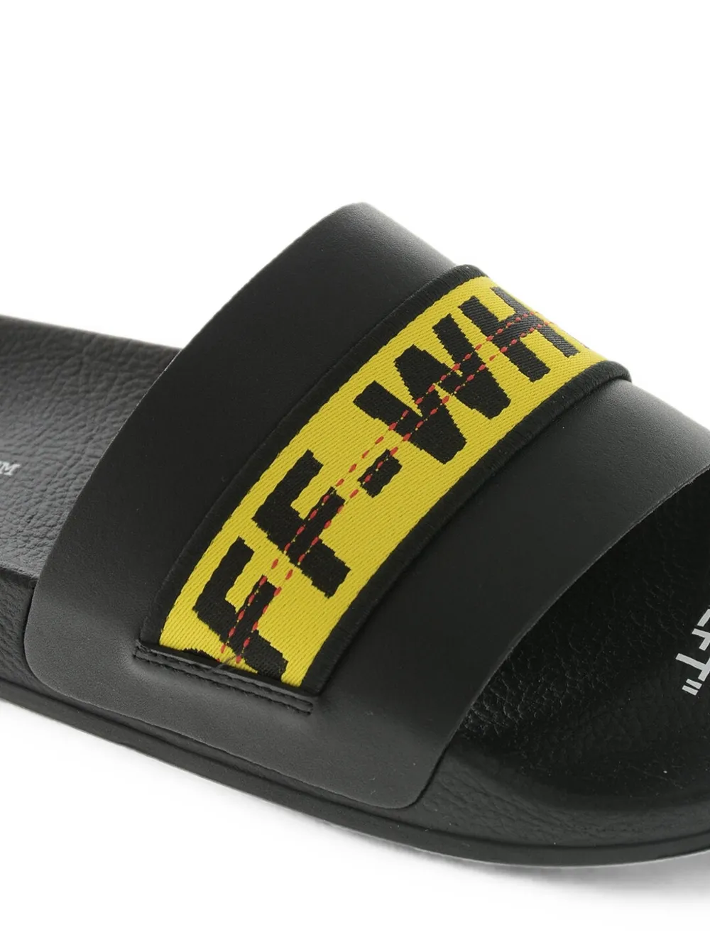 Off-White Industrial logo-strap slides Zwart