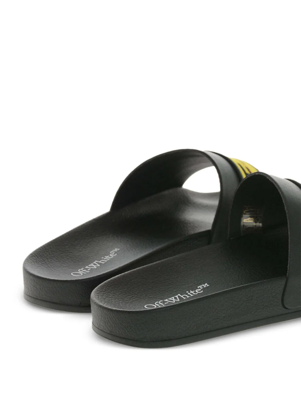 Off-White Industrial logo-strap slides Zwart