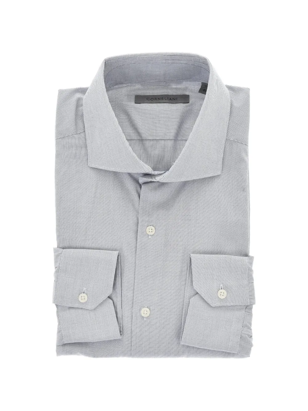Corneliani mini-check cotton shirt - Blau