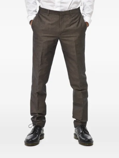 Corneliani bouclé-texture hidden-button trousers