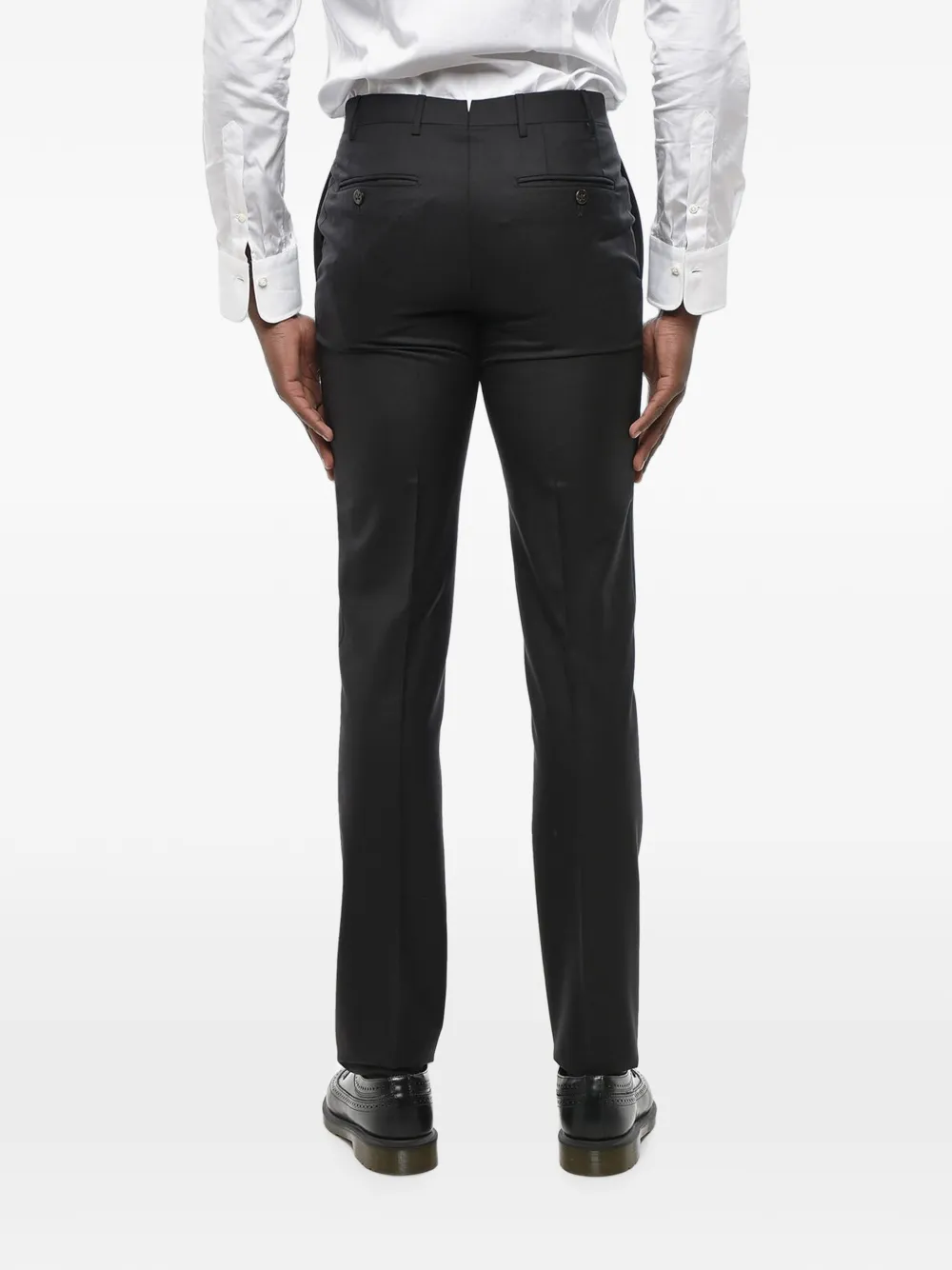 Corneliani Broek met platte voorkant en scheerwol Zwart